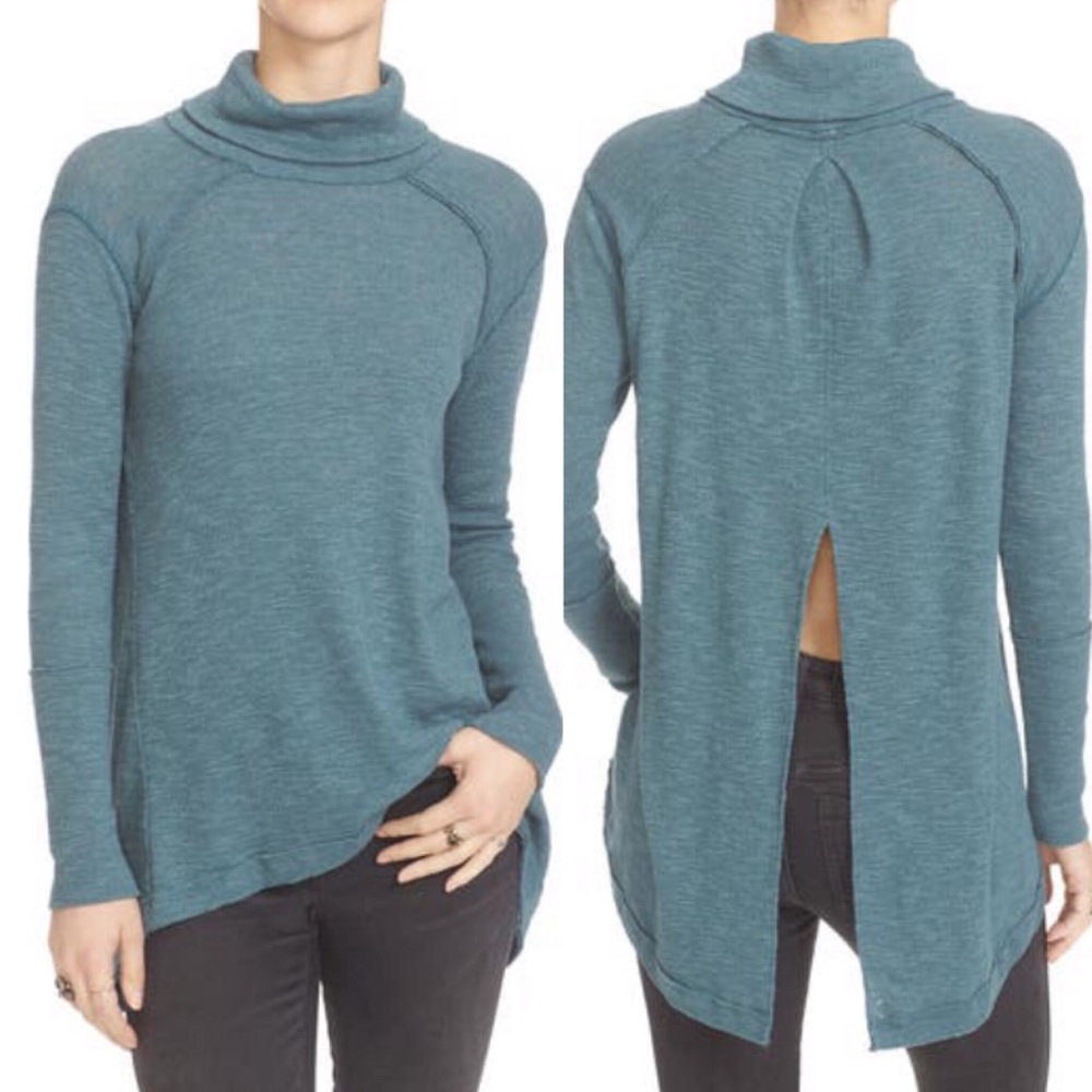 Free People Split back turtleneck top